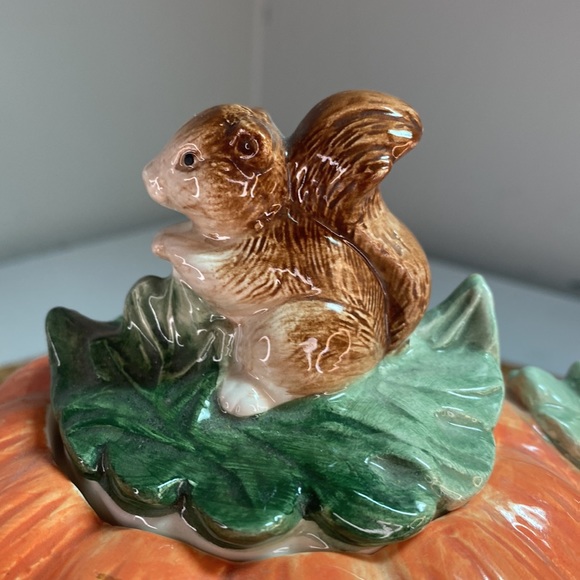 Vintage 1990 OCI Fitz and Floyd Pumpkin Fall Decor Teapot - Picture 2 of 11